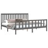 vidaXL Bed Frame without Mattress Grey Solid Wood Pine Super King Size