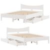 vidaXL Bed Frame with Drawers White 120x200 cm Solid Wood Pine