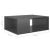 vidaXL Coffee Table High Gloss Grey 90x67x33 cm Engineered Wood