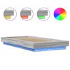 vidaXL Bed Frame with LED Lights without Mattress Grey Sonoma 90x190cm
