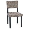 vidaXL Dining Chair 2 pcs Black Wash 46 x 55 x 84 cm Kubu Rattan