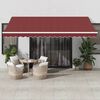 vidaXL Automatic Retractable Awning with LED Burgundy 450x350 cm