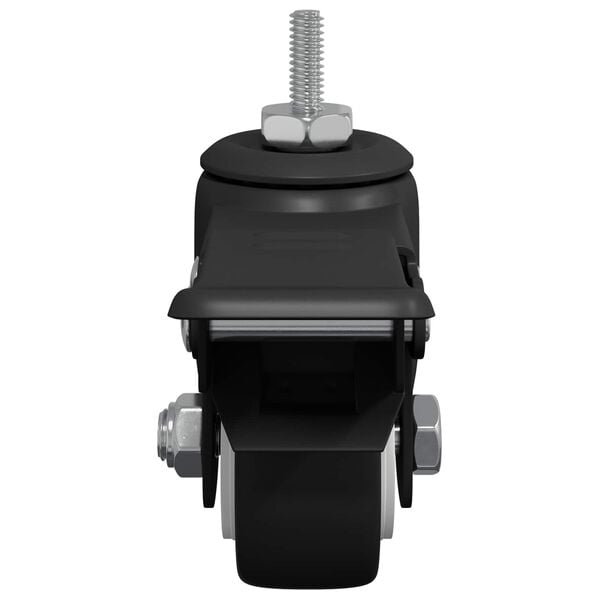 vidaXL Casters 2 pcs Black M6 x 1.5 mm Iron and Nylon