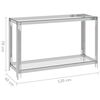vidaXL Side Table Silver 120x40x78 cm Stainless Steel and Glass