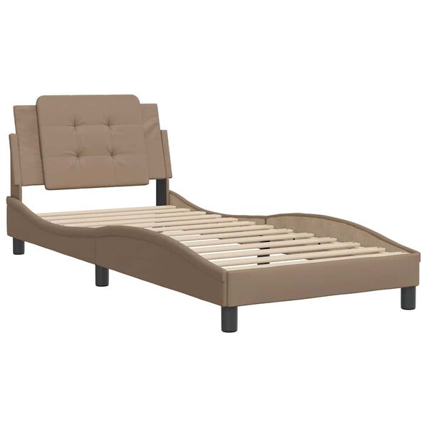 vidaXL Bed Frame without Mattress "Zadar" Cappuccino 80x200 cm Faux Leather