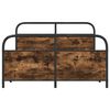 vidaXL Metal Bed Frame without Mattress Smoked Oak 140x190 cm