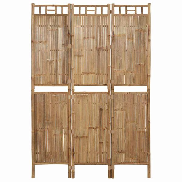 vidaXL 3-Panel Room Divider Bamboo 120x180 cm
