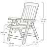 Keter Reclining Garden Chairs Corsica 2 pcs Grey