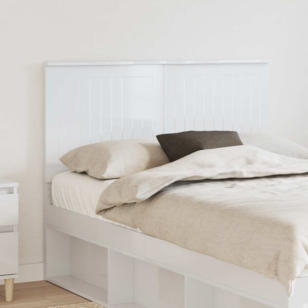 vidaXL Headboard with Headboard Gloss White 135 cm Engineered wood