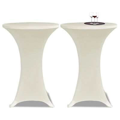 Standing Table Cover Ø70cm Cream Stretch 2 pcs