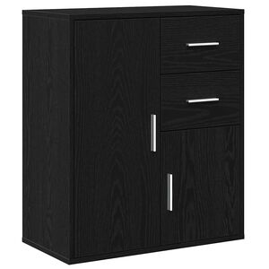 vidaXL Sideboard with Drawer Black Oak 60 x 31 x 70 cm Engineered Wood