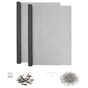 vidaXL Light Shaft Cover with Clips 2 pcs 70 x 130 cm Fiberglass Grey