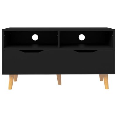 vidaXL TV Cabinet Black 90x40x48.5 cm Engineered Wood
