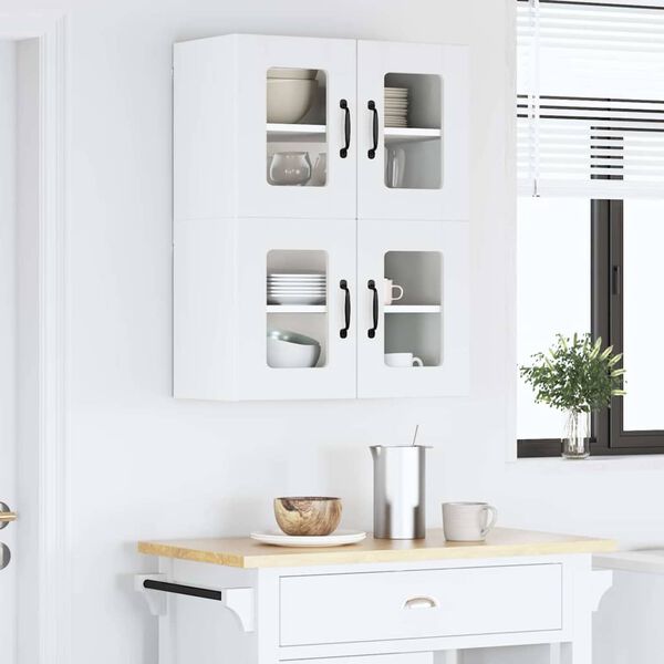 vidaXL Kitchen Cabinet 2 pcs White 60 x 31 x 40 cm Engineered Wood