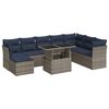 vidaXL 9 Piece Garden Sofa Set with Cushions Grey Poly Rattan Acacia