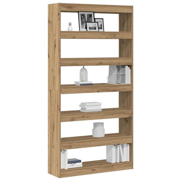 vidaXL Book Cabinet Black Oak 100 x 30 x 198 cm Engineered Wood