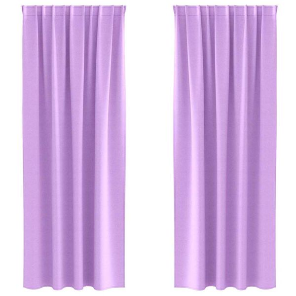 vidaXL Blackout Curtains with Rings 2 pcs Purple 260 x 140 cm