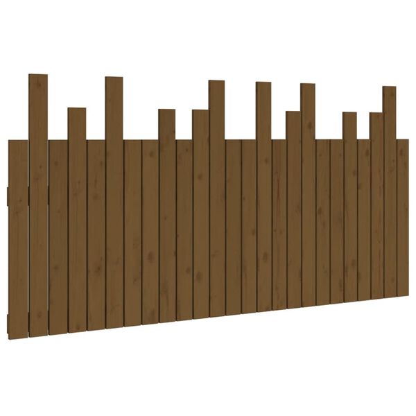 vidaXL Wall Headboard Honey Brown 159.5x3x80 cm Solid Wood Pine