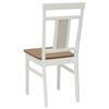 vidaXL Dining Chair 2 pcs White and Natural Solid Rubber Wood