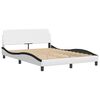 vidaXL Bed Frame with LED without Mattress "Hvar" White and Black 140x190 cm