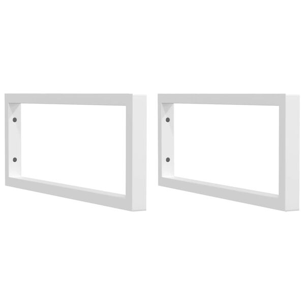 vidaXL Shelf Brackets for Washbasin 2 pcs White Rectangular Steel