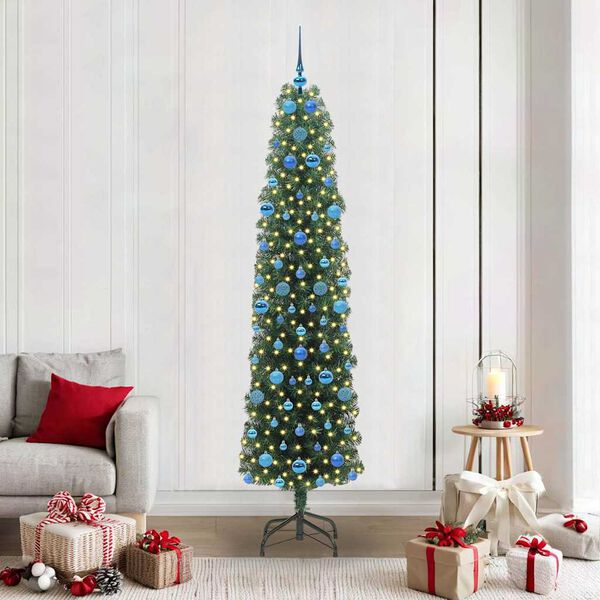 vidaXL Artificial Christmas Tree with 300 LEDs with Stand Green 210 cm