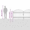 vidaXL Fence gate with Lock Grey 300 x 125 cm Steel