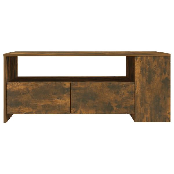 vidaXL Coffee Table Smoked Oak 102x55x42 cm Engineered Wood