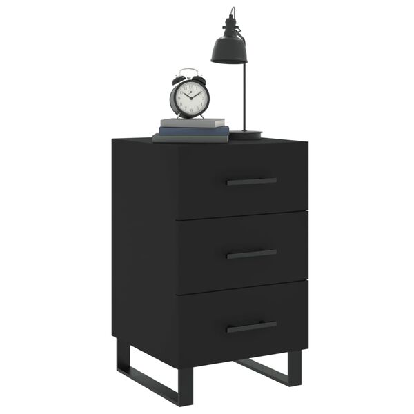 vidaXL Bedside Cabinet Black 40x40x66 cm Engineered Wood