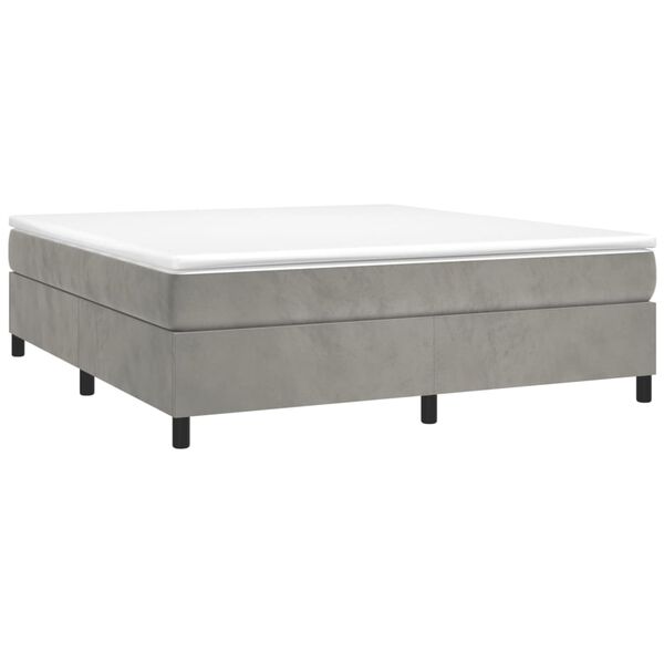 vidaXL Box Spring Bed Frame Light Grey Super King Velvet (UK/IE/FI/NO only)