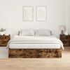 vidaXL Storage Bed Frame Smoked Oak 200 x 200 cm Engineered Wood