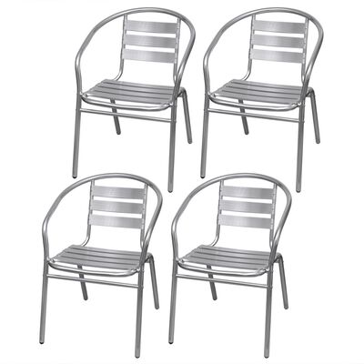 vidaXL Stacking Garden Chairs 4 pcs Aluminium
