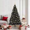 vidaXL Artificial Pre-lit Christmas Tree Black 180 cm PVC