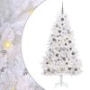 vidaXL Artificial Christmas Tree White 90 x 90 x 180 cm PVC and Metal