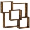 vidaXL Wall Shelf Smoked Oak 98 x 17 x 91 cm Engineered Wood