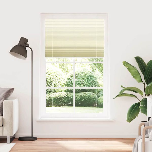 vidaXL Pleated Blind Cream 115x200 cm Fabric Width 114.4 cm Polyester