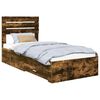 vidaXL Bed Frame with Drawer Smoked Oak 90 x 200 cm Engineered Wood