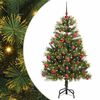vidaXL Artificial Hinged Christmas Tree with Cones Green 150 cm