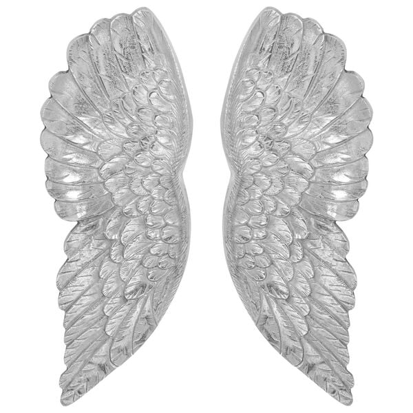 vidaXL Wings Sculpture Silver 17 x 5 x 59 cm Aluminium