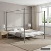 vidaXL Canopy Bed Frame without Mattress Grey Metal 200x200 cm