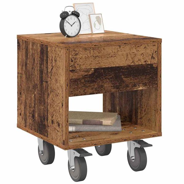 vidaXL Bedside Table 2 pcs Old Wood 40.5 x 40 x 48 cm Engineered Wood