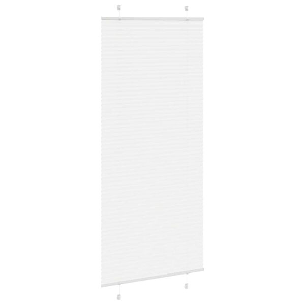 vidaXL Pleated Blind White 95x200 cm Fabric Width 94.4 cm Polyester