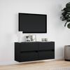 vidaXL TV Wall Cabinet with LED Lights Black 100x31x45 cm
