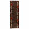 vidaXL Runner Rug FLORNES Woven Brown PP 7 mm