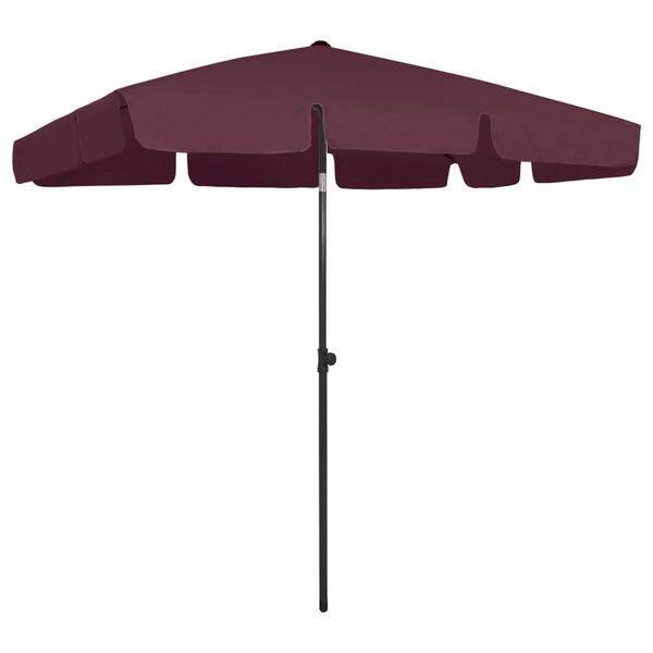 vidaXL Beach Parasol Bordeaux Red 200x125 cm