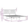 vidaXL Metal Bed Frame without Mattress with Headboard White 135x190cm