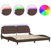 vidaXL Bed Frame with LED without Mattress "Zadar" Brown 200x200 cm