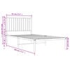 vidaXL Metal Bed Frame without Mattress with Headboard White 90x190cm