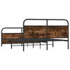 vidaXL Metal Bed Frame without Mattress Smoked Oak 160x200 cm