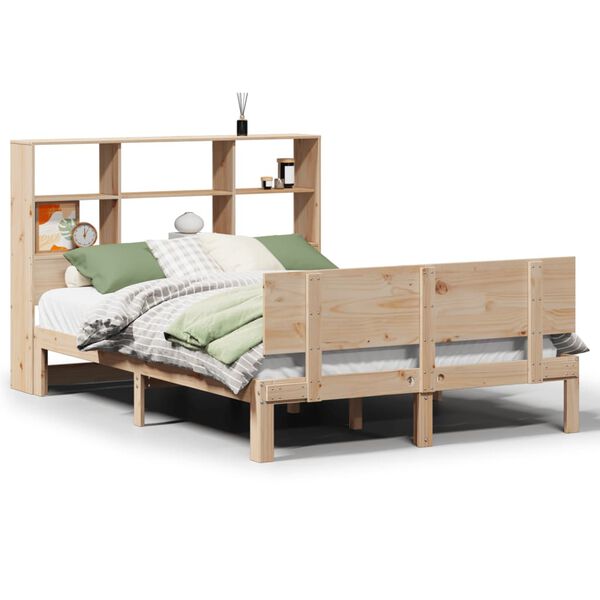 vidaXL Bookcase Bed without Mattress 120x190 cm Small Double Solid Wood Pine